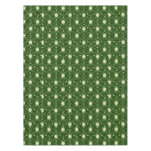 ホワイトポインセティアス葉グリーンクリスマスオン・グリーン テーブルクロス (正面)