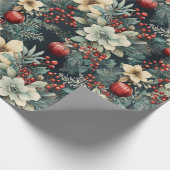 ホワイトポインセティアホリデイ ラッピングペーパー (角)