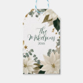 ホワイトポインセティアホリデーパーティー ギフトタグ (正面)