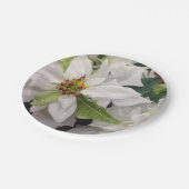 ホワイトポインセティシアクリスマスパーティー ペーパープレート (アングル)