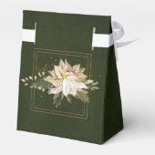 ホワイトポインセテフェイクィアと金ゴールドグリッター葉の フェイバーボックス (裏面サイド)