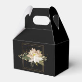 ホワイトポインセテフェイクィアと金ゴールドグリッター葉の フェイバーボックス (正面サイド)