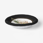 ホワイトポインセテフェイクィアと金ゴールドグリッター葉の ペーパーボウル (傾斜あり)