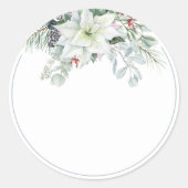 ホワイトポインセテ空白のィアホームメイドメイスンジャー ラウンドシール (正面)