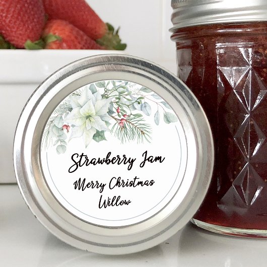 ホワイトポインセテ空白のィアホームメイドメイスンジャー ラウンドシール