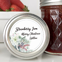 ホワイトポインセテ空白のィアホームメイドメイスンジャー ラウンドシール