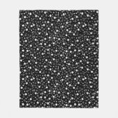 ホワイトポシーデザインオンブラック フリースブランケット (正面)