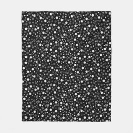 ホワイトポシーデザインオンブラック フリースブランケット