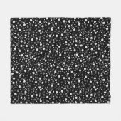 ホワイトポシーデザインオンブラック フリースブランケット (正面(横))