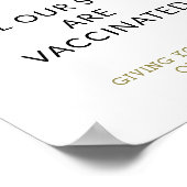 ホワイトポスターにビジネスロゴのスタッフが予防接種される ポスター (角)