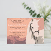 ホワイトポニーホースパターンテント誕生日 招待状 (スタンド正面)