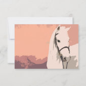 ホワイトポニーホースパターンテント誕生日 招待状 (裏面)