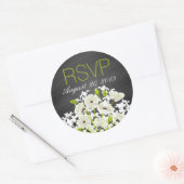 ホワイトポピーとシャルボードRSVPラベル ラウンドシール (封筒)