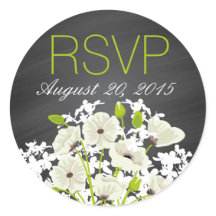 ホワイトポピーとシャルボードRSVPラベル