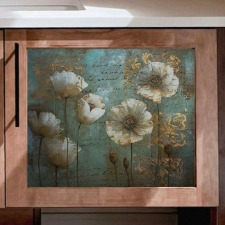 ホワイトポピーとティール（緑がかった色）切り離 薄葉紙