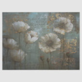 ホワイトポピーとティール（緑がかった色）切り離 薄葉紙 (正面)