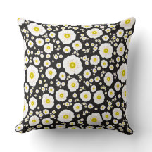 ホワイトポピーズスクエア装飾用クッション