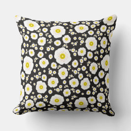 ホワイトポピーズスクエア装飾用クッション クッション