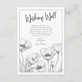 ホワイトポピーフローラエレガントな結婚式の願い エンクロージャーカード (正面)