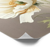 ホワイトポピー花アートプリントポスター ポスター (角)