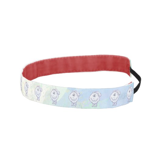 ホワイトポメラニア犬ギフト&アクセサリー アスレチックヘッドバンド (右)