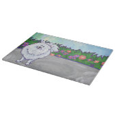 ホワイトポメラニア犬ギフト&アクセサリー カッティングボード (角)