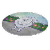 ホワイトポメラニア犬ギフト&アクセサリー カッティングボード (角)