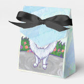 ホワイトポメラニア犬ギフト&アクセサリー フェイバーボックス (正面サイド)