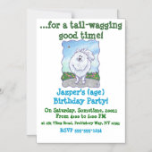 ホワイトポメラニア犬ギフト&アクセサリー マグネット招待状 (正面)