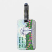 ホワイトポメラニア犬ギフト&アクセサリー ラゲッジタグ (裏面縦)