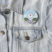 ホワイトポメラニア犬ギフト&アクセサリー 缶バッジ (インサイチュ)