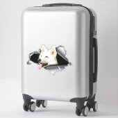 ホワイトポメラニア犬シール,車のデカール,ポメラニア犬 シール (スーツケース)