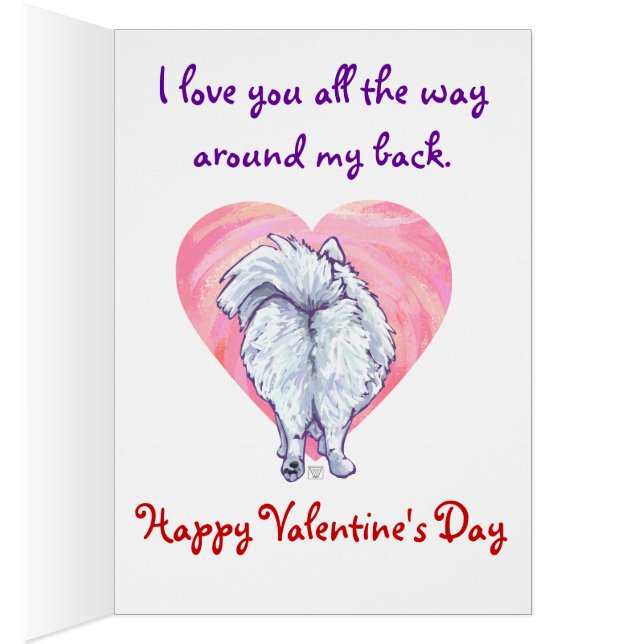 ホワイトポメラニア犬バレンタインデー (内側 (右))