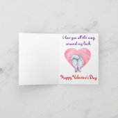 ホワイトポメラニア犬バレンタインデー シーズンカード (内部)