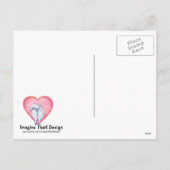 ホワイトポメラニア犬バレンタインデー シーズンポストカード (裏面)