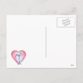 ホワイトポメラニア犬バレンタインデー シーズンポストカード (裏面)