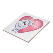 ホワイトポメラニア犬バレンタインデー タイル (側面)