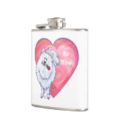 ホワイトポメラニア犬バレンタインデー フラスク (左)