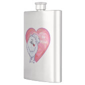 ホワイトポメラニア犬バレンタインデー フラスク (左)