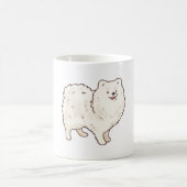 ホワイトポメラニア犬魔法 コーヒーマグカップ (中央)