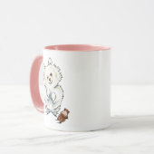 ホワイトポメラニア犬 マグカップ (正面左)