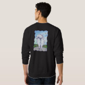 ホワイトポメラニア犬Tシャツ スウェットシャツ (裏面フル)