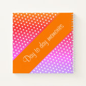 ホワイトポルカドットオレンジノートブック ノートブック (裏面)