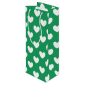 ホワイトポルカハートオンケリーグリーン ワインギフトバッグ (裏面アングル)
