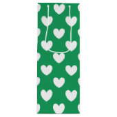 ホワイトポルカハートオンケリーグリーン ワインギフトバッグ (正面)