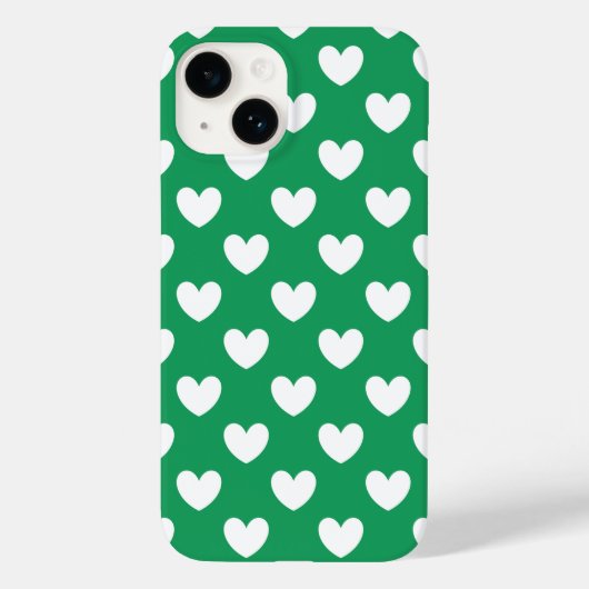 ホワイトポルカハートオンケリーグリーン Case-Mate iPhoneケース (裏面)