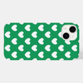 ホワイトポルカハートオンケリーグリーン Case-Mate iPhoneケース (裏面 (横))
