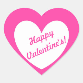 ホワイトポルカハートオン明るい赤紫色ピンク ハートシール