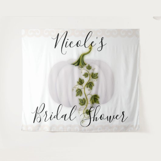 ホワイトポンプキン ストーリーブック シックな秋のウェディングタペストリー タペストリー (正面(横))