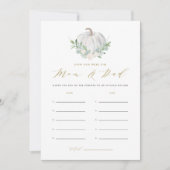 ホワイトポンプキン ママとパパはおいくつ？ゲーム 招待状 (正面)